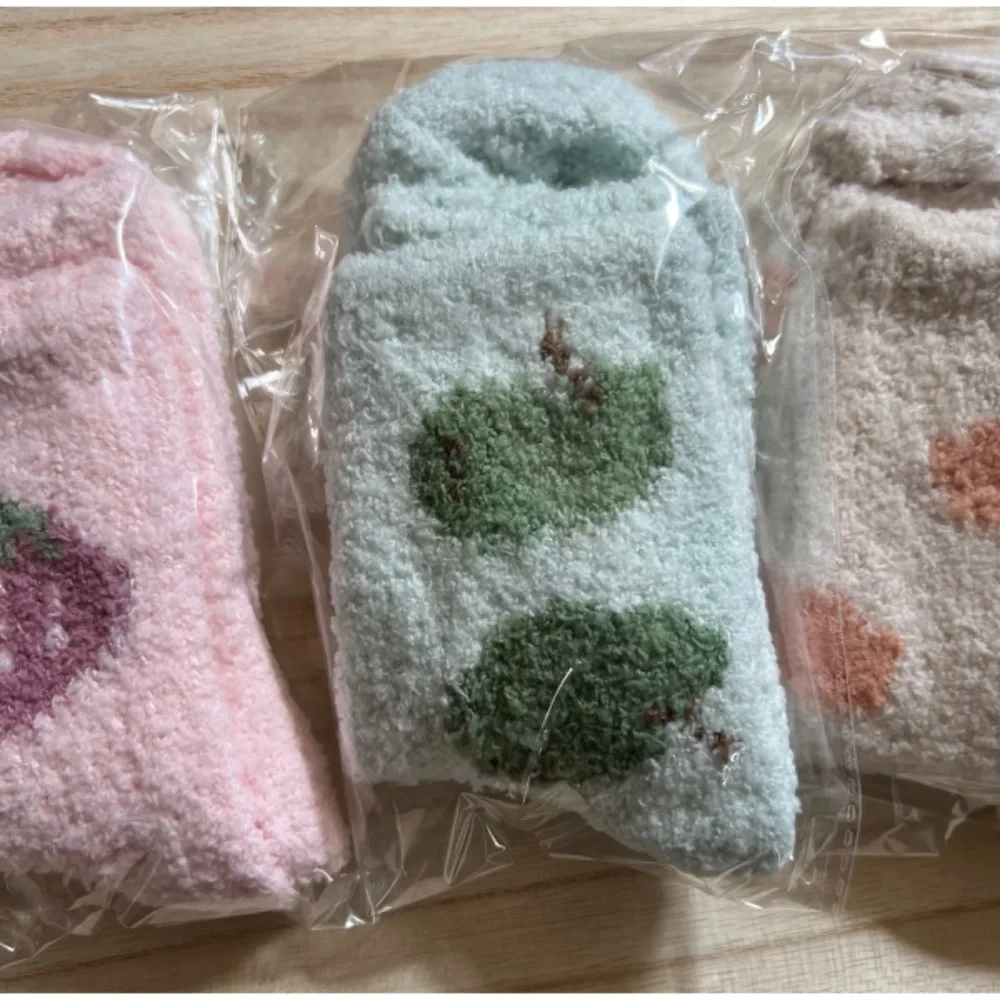 Fuzzy Fruit Socks Set of 5